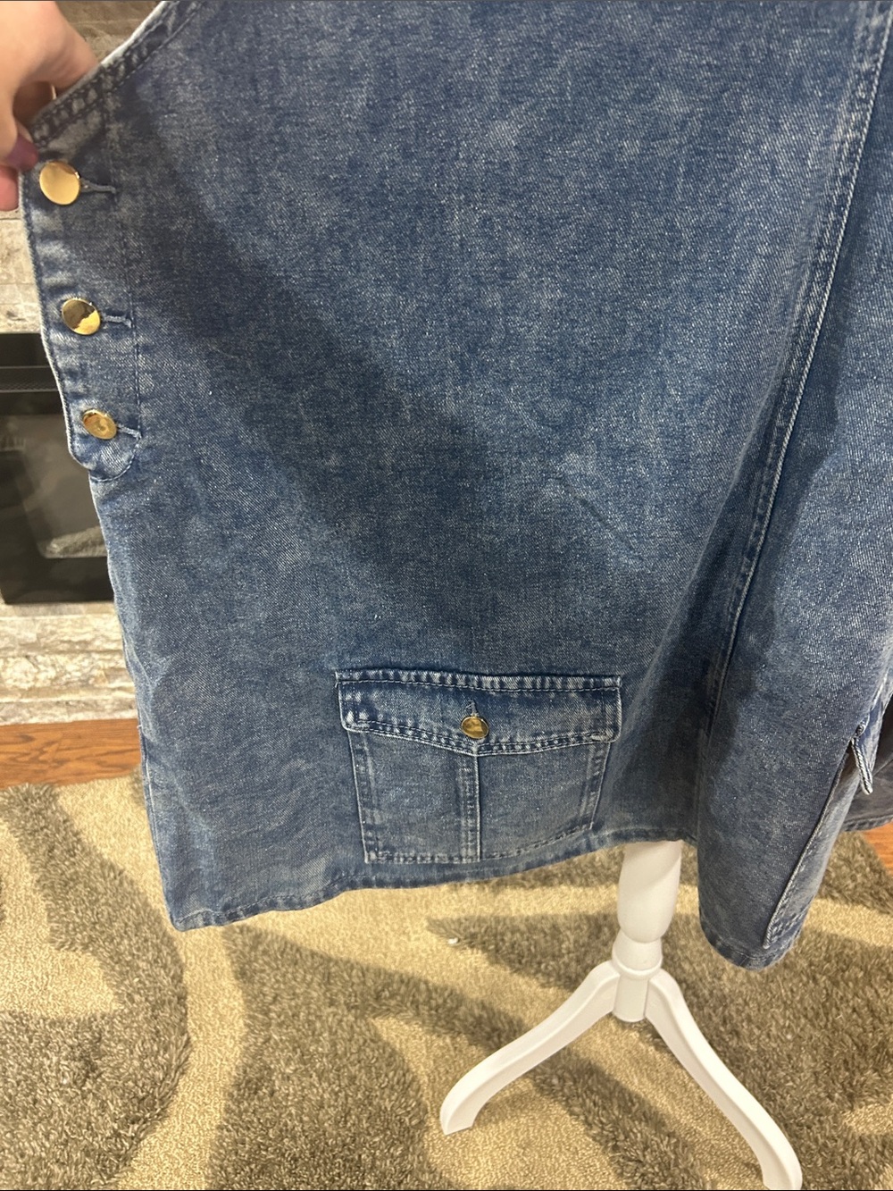 Denim Pinafore Jumper Dress - Blue new without tags size 5X - Picture 2 of 9